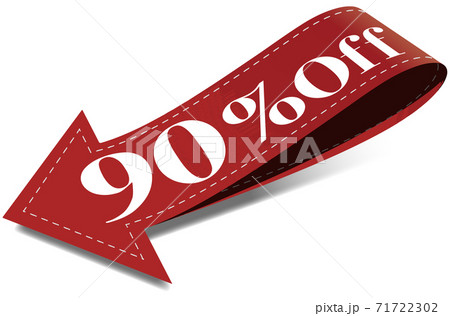 90per_off下向き矢印で目を引く値下げマーク ベクターイラスト背景透明 90per_off下向き矢印で目を引く値下げマーク ベクターイラスト背景透明 71722302