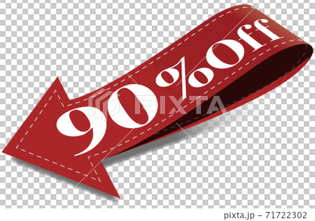 90per_off下向き矢印で目を引く値下げマーク ベクターイラスト背景透明 90per_off下向き矢印で目を引く値下げマーク ベクターイラスト背景透明 71722302