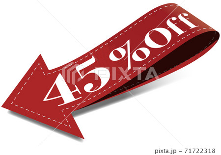 45per_off下向き矢印で目を引く値下げマーク ベクターイラスト背景透明 45per_off下向き矢印で目を引く値下げマーク ベクターイラスト背景透明 71722318