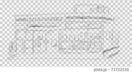 鉛筆画風 コンビニのイラスト素材 [71722530] - PIXTA