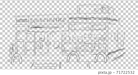 鉛筆劃式便利店停車場 71722532