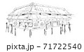 鉛筆画風 江戸の商店 人 71722540