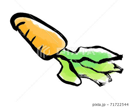 水墨画風 人参 水墨画風 人参 71722544
