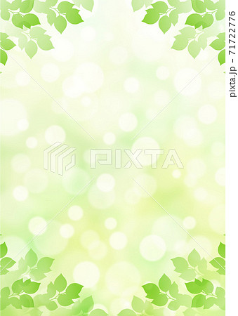 キラキラ背景画像素材 新緑と木漏れ日の背景 縦位置 四隅のイラスト素材