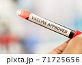hand holding a tube of Vaccine Approved 71725656