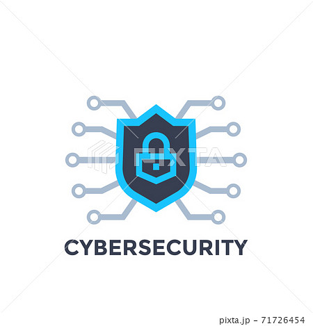 Cyber Security Vector Logo With Shieldのイラスト素材