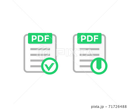 Pdf Document With Check Mark Download Pdf Iconのイラスト素材
