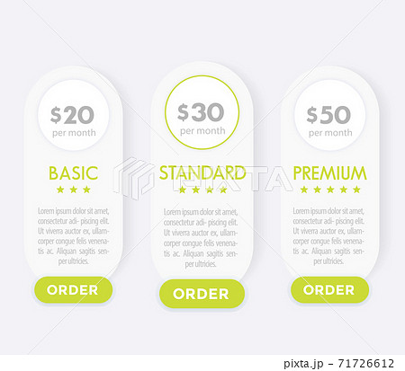 Banner for tariffs with price, vector template 71726612