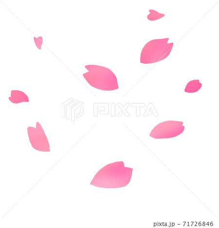 風に吹かれる桜の花びらのイラスト素材