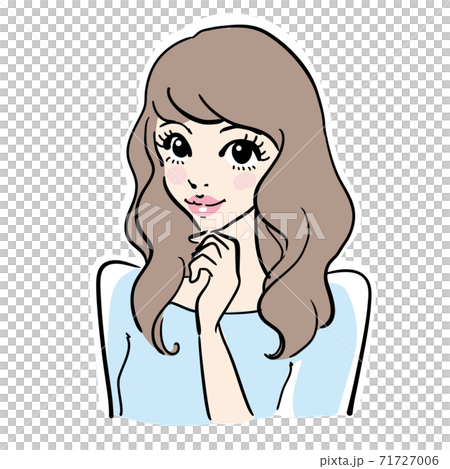 キレイ 可愛い 女性 上半身のイラスト素材