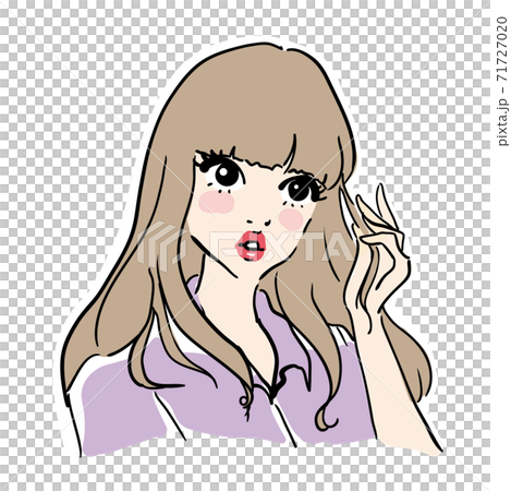 キレイ 可愛い 女性 上半身のイラスト素材