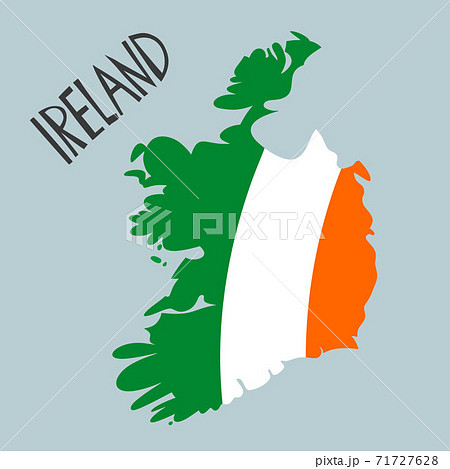 Vector hand drawn stylized map of Ireland with...のイラスト素材 [71727628] - PIXTA