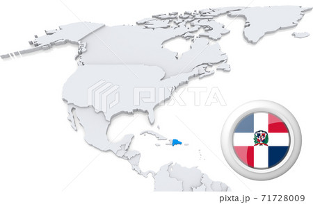 Dominican republic on a map of North America 71728009