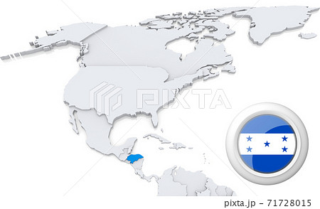 Honduras on a map of North America 71728015