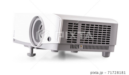 White multimedia projector isolated on white background White multimedia projector isolated on white background 71728181