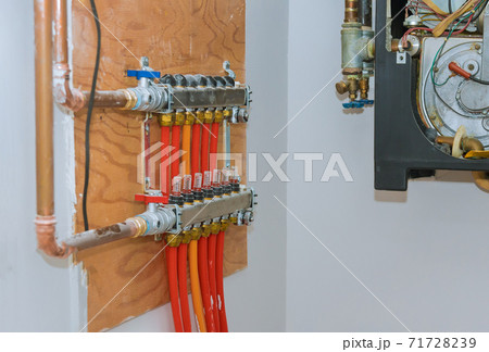 Home underfloor heat valves container distributor of central heating technologies Home underfloor heat valves container distributor of central heating technologies 71728239