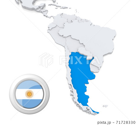 Argentina on a map of South America 71728330