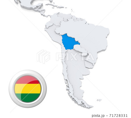 Bolivia on a map of South America 71728331