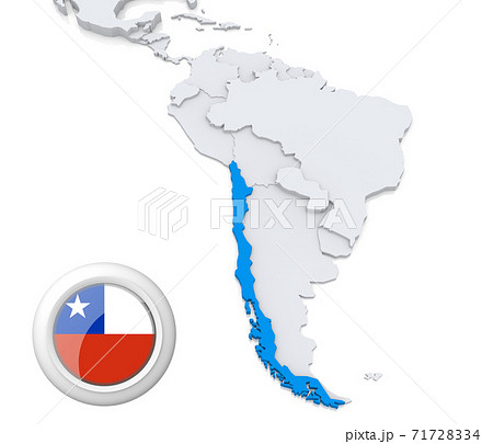Chile on a map of South America Chile on a map of South America 71728334