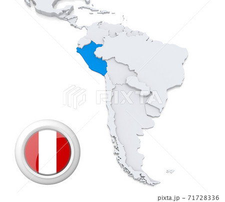 Peru on a map of South America 71728336