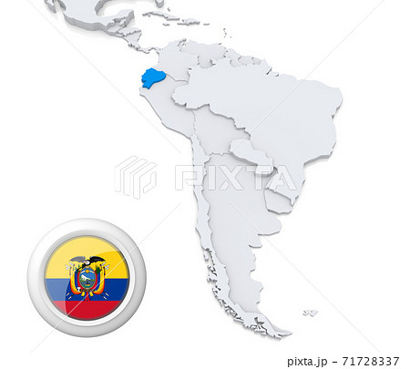 Ecuador on a map of South America 71728337