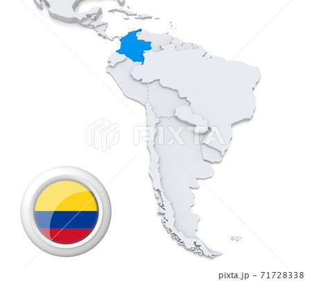 Colombia on a map of South America 71728338