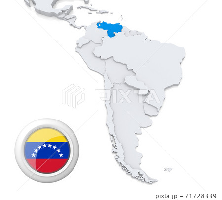 Venezuela on a map of South America 71728339
