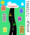 City road stretching over the horizon. 71728961