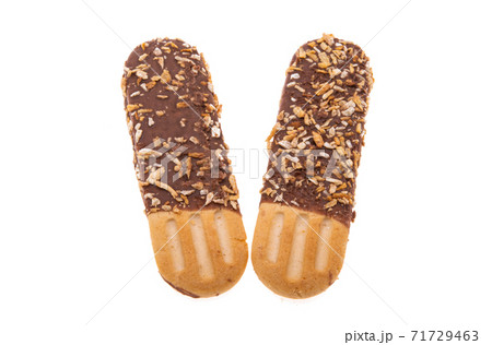 biscuit sticks in chocolate isolated 71729463