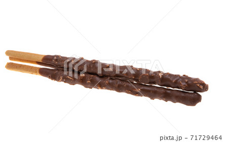 biscuit sticks in chocolate isolated 71729464