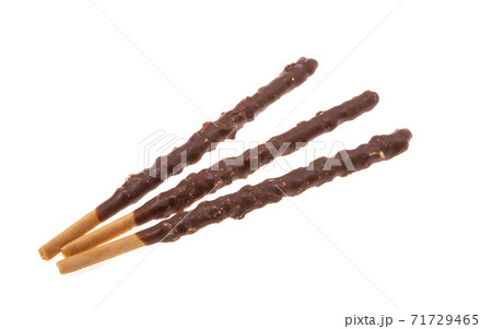 biscuit sticks in chocolate isolated 71729465