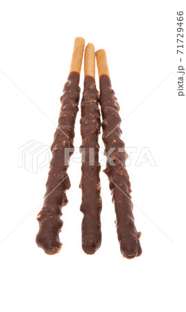 biscuit sticks in chocolate isolated 71729466