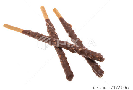 biscuit sticks in chocolate isolated 71729467