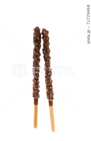 biscuit sticks in chocolate isolated 71729468