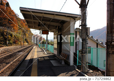 上越線上牧駅の下りホームにある出口 71729862