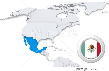 Mexico on a map of North America 71729960