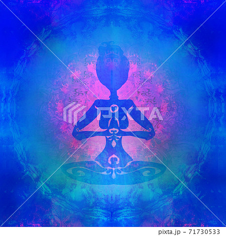 Yoga and Spirituality, abstract ornamental card 71730533