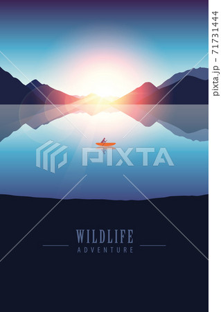 canoeing adventure with red boat on the lake canoeing adventure with red boat on the lake 71731444