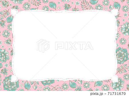 レトロな花柄 結婚式招待状 サロンメニューの背景素材 ピンクのイラスト素材