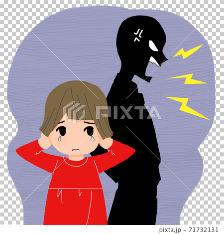 怒鳴り声に怯える子供 71732131