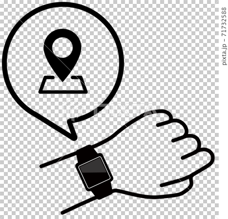 檢查手臂地圖圖標上的智能手錶的矢量圖 檢查手臂地圖圖標上的智能手錶的矢量圖 71732588