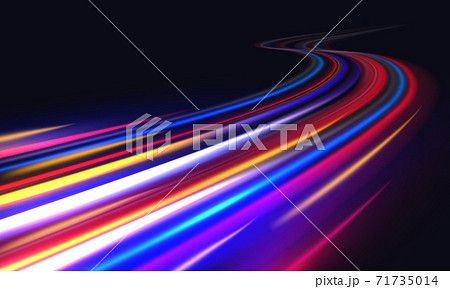 Light trails. Blurred car light effect,...のイラスト素材 -