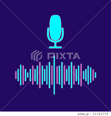 Personal assistant and voice recognition concept flat illustration of sound symbol intelligent technologies. Microphone button with bright voice and sound imitation lines. Personal assistant and voice recognition concept flat illustration of sound symbol intelligent technologies. Microphone button with bright voice and sound imitation lines. 71735774