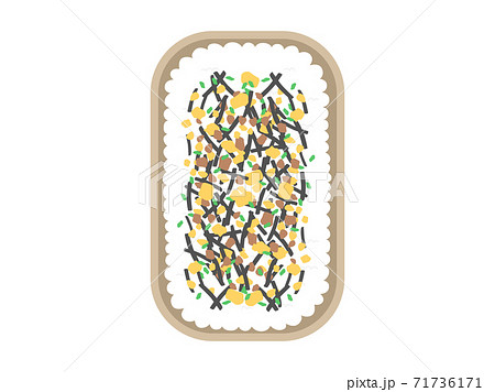 ふりかけをかけた弁当のイラストのイラスト素材