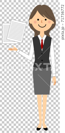 提案する制服姿の女性 提案する制服姿の女性 71736772