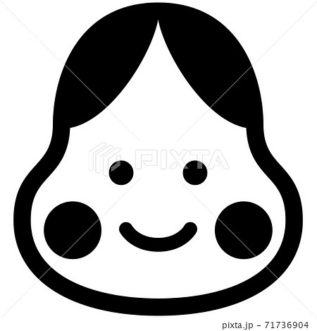 お正月線画アイコン7 福笑いのイラスト素材