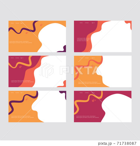 Set abstract website template. Background for landing page. Vector stock illustration isolated on white background. 71738087