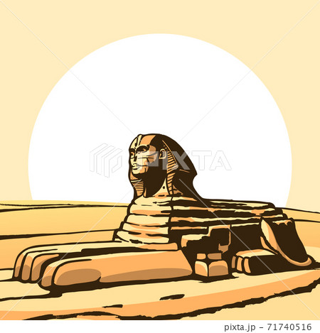 Sphinx. Ancient statue. Vector 71740516