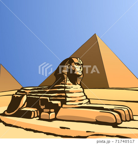 Sphinx. Ancient statue. Vector 71740517