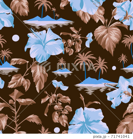 Summer island and floral pattern 71741041